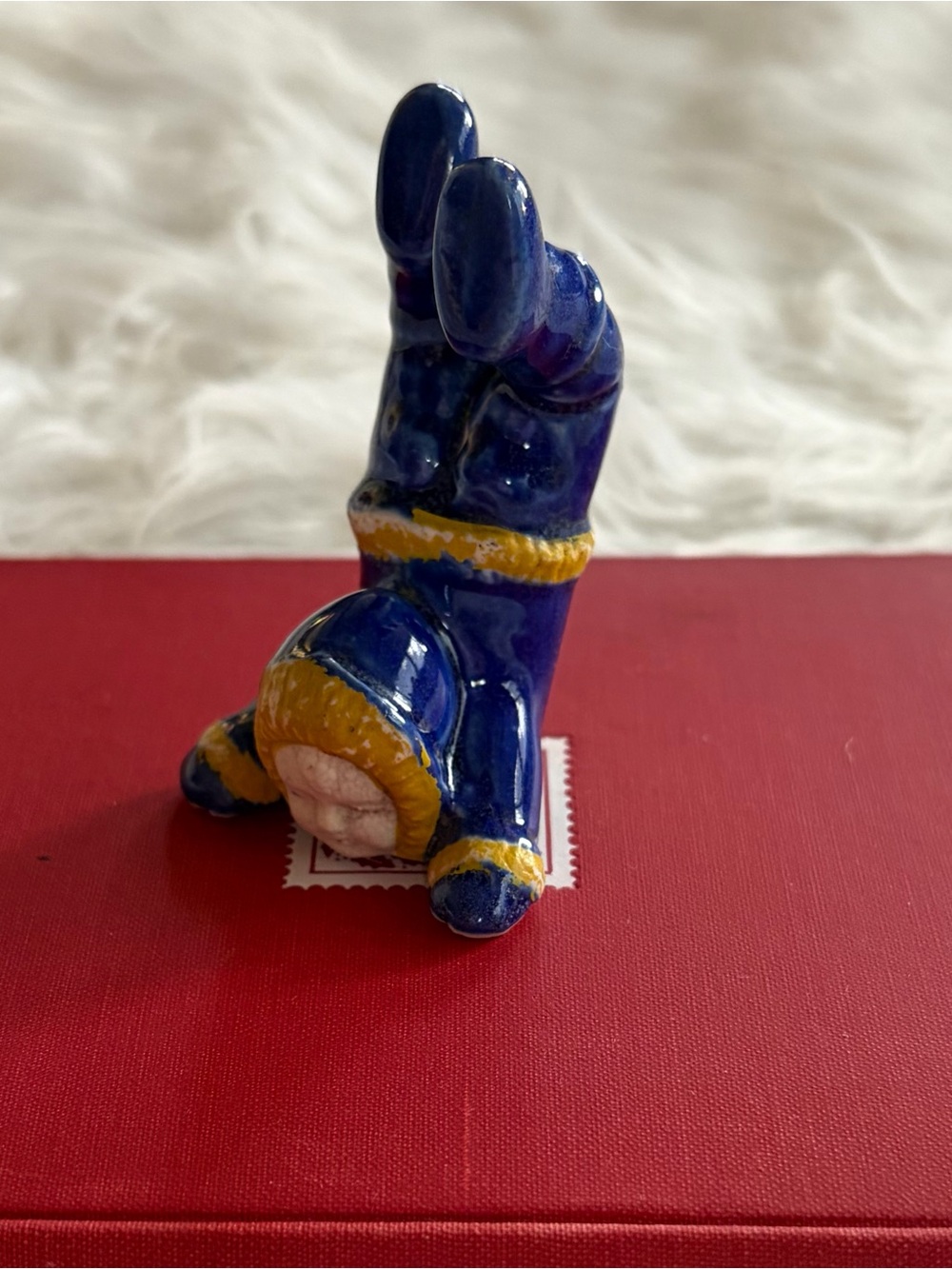 Vintage Mid-Century Japanese Ceramic Eskimo Child Handstand Figurine